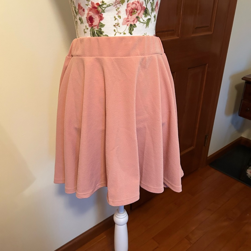 SHEIN Blush Pink Skater Skirt